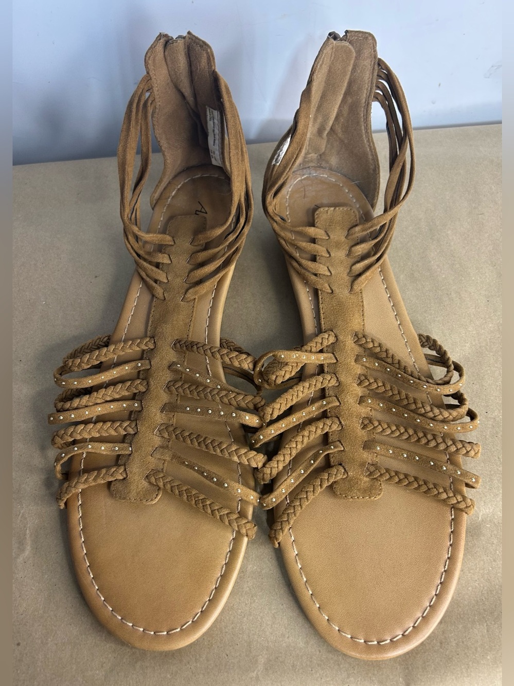 American Eagle Tan Light Strappy Sandals Women's Size 13
